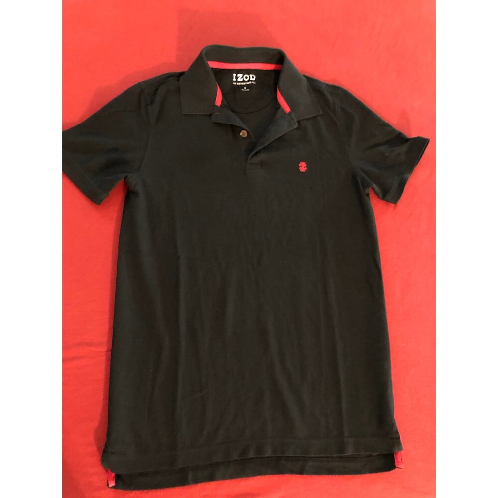 IZOD black collard button short sleeve shirt Size Small